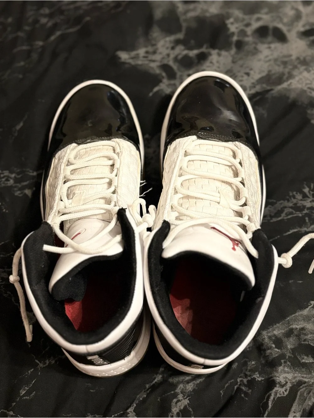 Jordan High Top Sneakers - Black, White & Red